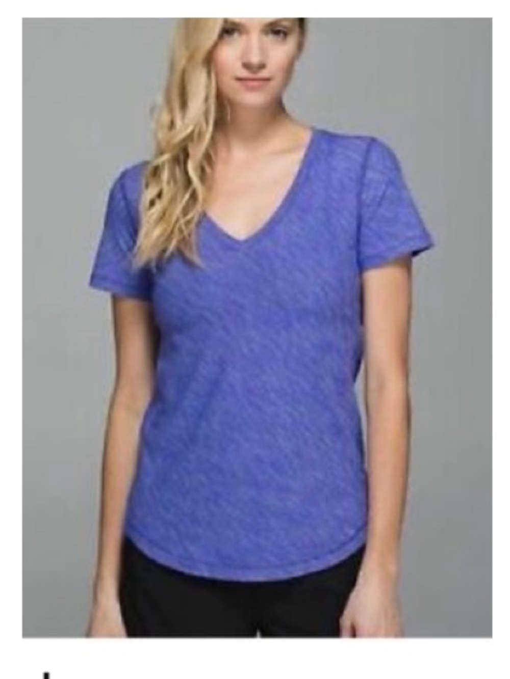 lululemon athletica Heathered Purple/ blue  V-Neck Short Sleeve Tee